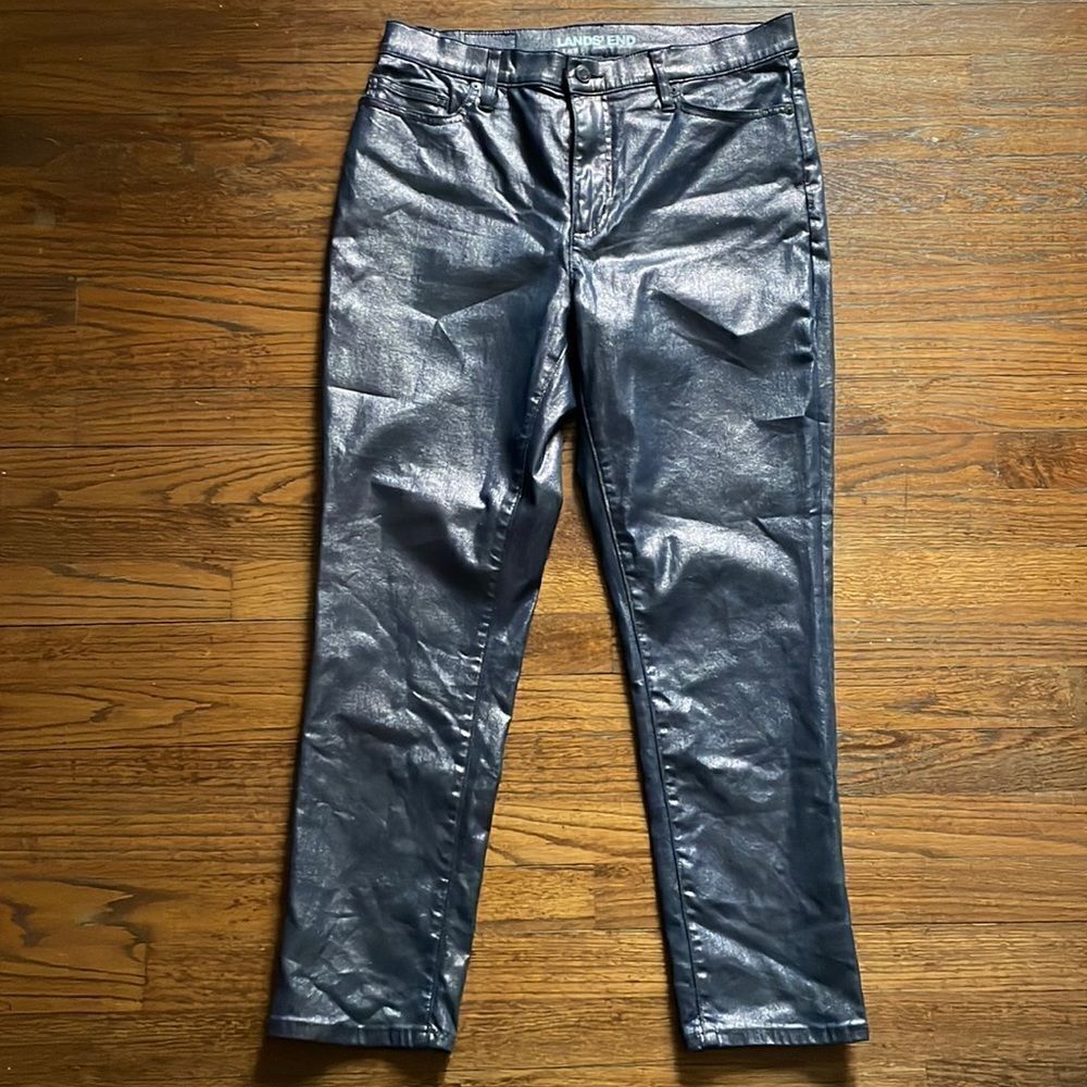 Lands’ End Sparkly High Rise Slim Ankle Jean